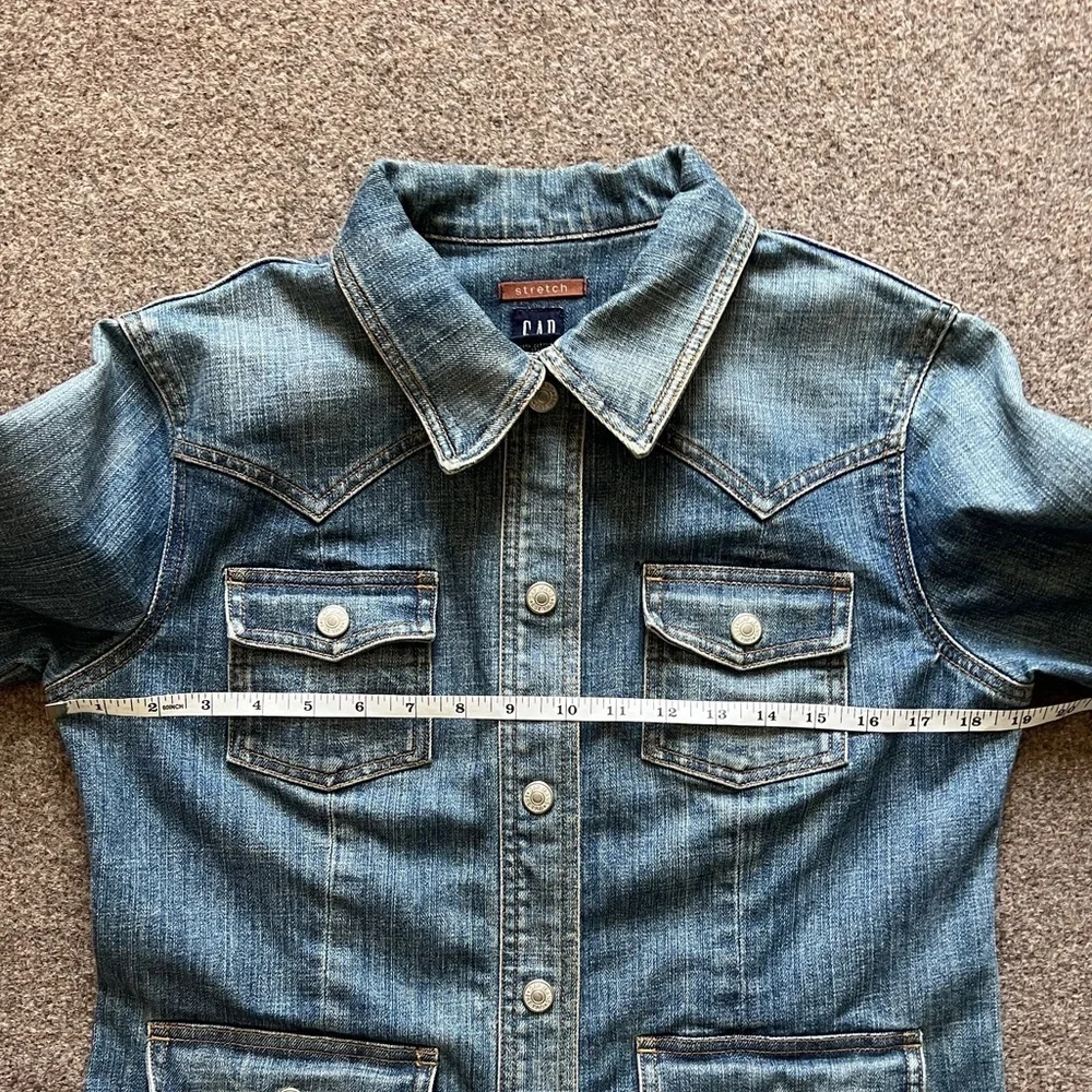 Vintage‎ Gap Blue Denim Jean Jacket Women’s Small Western Rodeo Snap Close Y2K